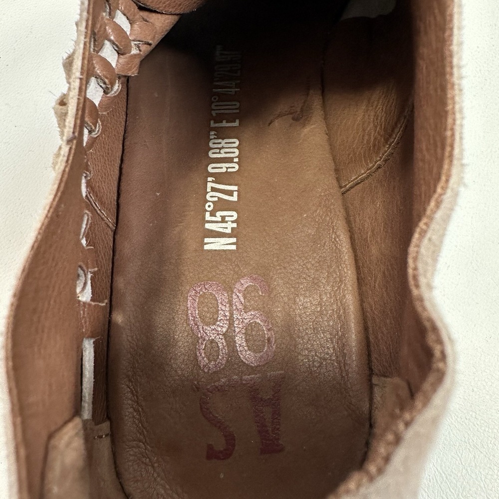A.S.98 ZURI gray tan leather shoes Size 41 Tassel Lace Up AS 98 - Picture 9 of 10